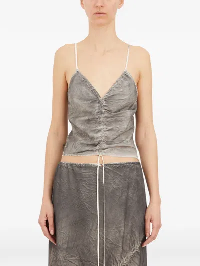 Andrea Ya'aqov Ruched Degrade Top In Gray