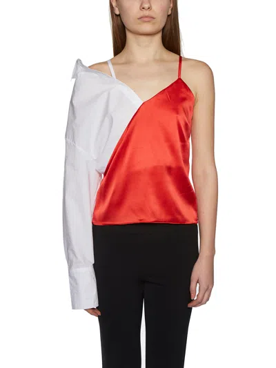 Andrea Ya'aqov Silk And Cotton Shirt Monosleeve In Multi