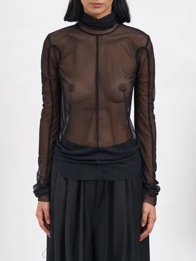 Andrea Ya'aqov Slim High Neck Sweater In Black