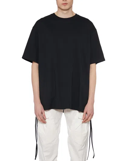 Andrea Ya'aqov Drop-shoulder Cotton T-shirt In Black