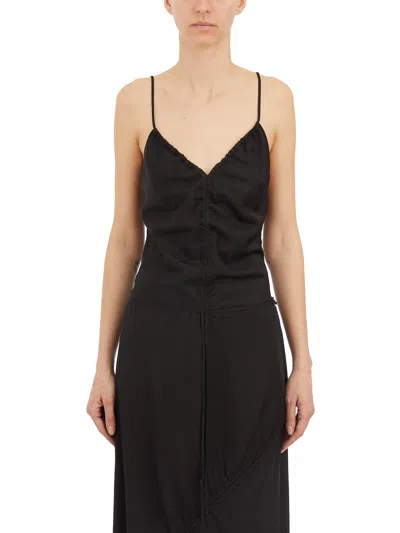 Andrea Ya'aqov Tank Top In Cupro In Black