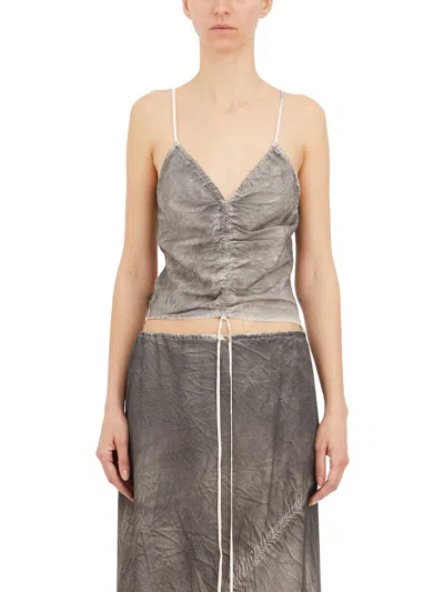 Andrea Ya'aqov Tank Top In Cupro Degrade' In Gray