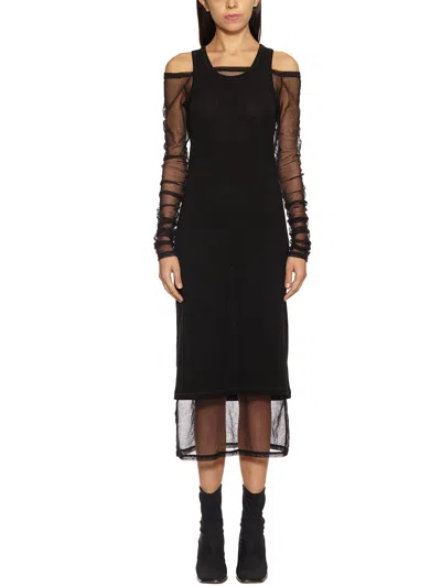 Andrea Ya'aqov Tulle Mesh Dress In Black