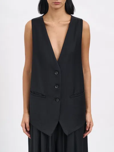 Andrea Ya'aqov Virgin Wool Vest In Black