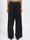 Andrea Ya'aqov Virgin Wool Wide Trousers In Black