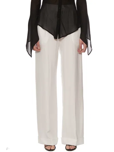 Andrea Ya'aqov White Feminine Culotte Pants For Ss22 Collection In Neutrals