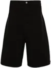 Andrea Ya'aqov Wide-leg Bermuda Shorts In Black