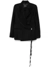 Andrea Ya'aqov Wrap Blazer In Black