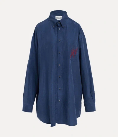 Andreas Kronthaler Oversized Shirt In Slate-blue