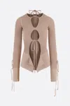 Andreädamo Andreādamo Woman Sweater Beige Size M Viscose, Polyester, Polyamide, Elastane In Powder