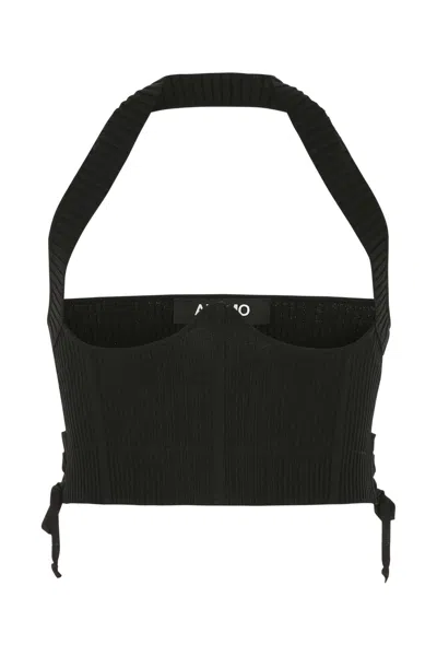 Andreädamo Andreadamo Black Stretch Viscose Blend Bodice