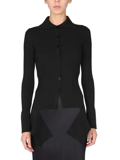 Andreädamo Andreadamo Cardigan With Cut Out Details In Black