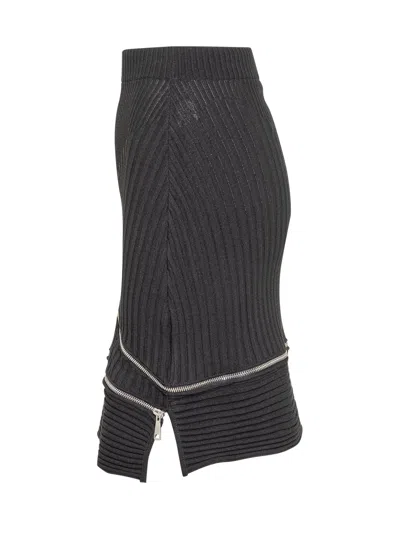 Andreädamo Andreadamo Chic Mini Skirt With Zip Detail In Black