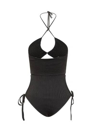 Andreädamo Andreadamo Cut-out Mini Bodysuit In Black