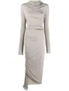 Andreädamo Andreādamo Draped Jersey Asymmetric Midi