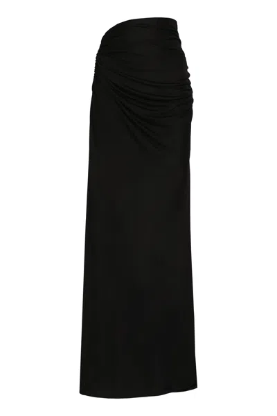 Andreädamo Andreadamo Draped Skirt In Black