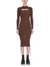 Andreädamo Andreadamo Dress With Cut Out Detail In Brown