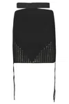Andreädamo Fitted Ribbed Knit Mini Skirt In Black