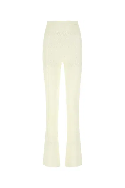 Andreädamo Andreadamo Ivory Stretch Viscose Blend Pant In Neutral