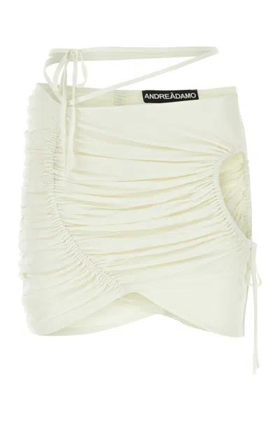 ANDREÄDAMO ANDREADAMO IVORY VISCOSE MINI SKIRT