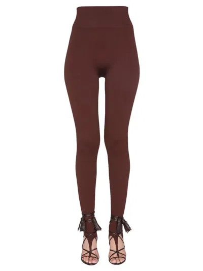 Andreädamo Andreadamo Jersey Leggings In Brown