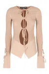 Andreädamo Andreadamo Long Sleeve Crop Top<br />ribbed Knit Top