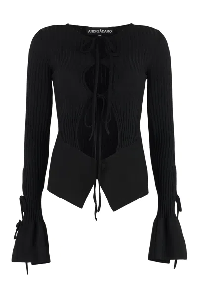 Andreädamo Andreadamo Long-sleeve Top In Black