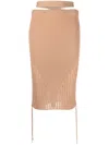 Andreädamo Andreādamo Cut-out Ribbed Midi Skirt