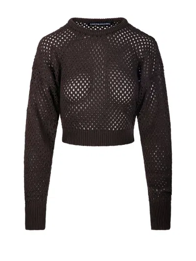Andreädamo Crochet-knit Sweater In 褐色