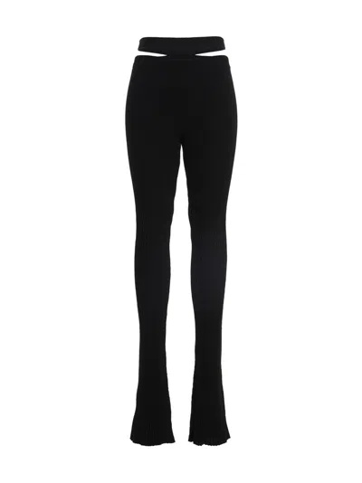 Andreädamo Andreâdamo Ribbed Flared Trousers In Black