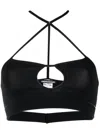 Andreädamo Ribbed-knit Halterneck Bralette