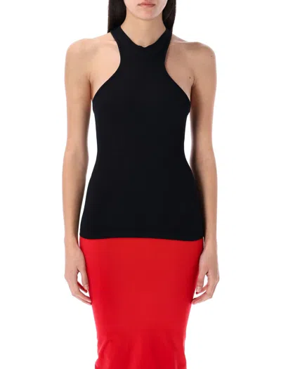 Andreädamo Andreadamo Ribbed Jersey Tank Top In Black