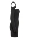 Andreädamo Andreadamo Ribbed-knit Asymmetrical Mono Shoulder Dress In Black