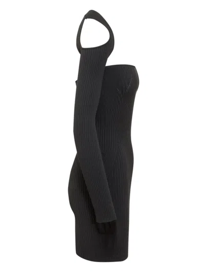 ANDREÄDAMO ANDREADAMO RIBBED-KNIT ASYMMETRICAL MONO SHOULDER DRESS