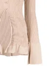 Andreädamo Andreādamo Ribbed-knit Cardigan With Double Layers Clothing