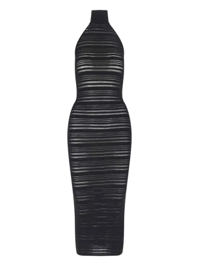 Andreädamo Andreâdamo Ribbed Knit Midi Dress – Black