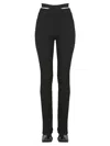 Andreädamo Andreadamo Ribbed Trousers With Cut Out Belt In Black
