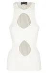 Andreädamo Ribben Knit Tank Top In White