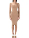 Andreädamo Andreâdamo Sculpting Jersey Midi Dress With Square Neckline