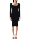 Andreädamo Andreādamo Sculpting Jersey Midi Dress In Black