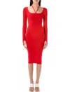 Andreädamo Andreadamo Sculpting Jersey Midi Dress In Red