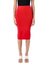 Andreädamo Andreadamo Sculpting Midi Skirt In Red