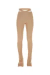 Andreädamo Andreadamo Skin Pink Stretch Viscose Blend Pant In Brown