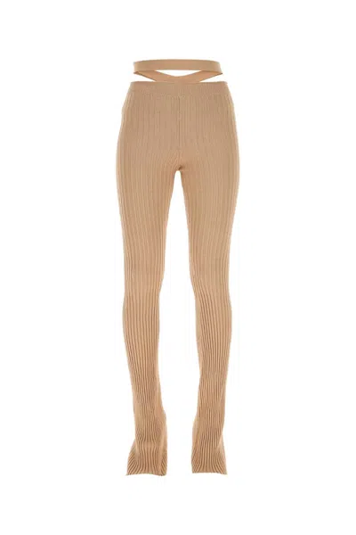 Andreädamo Andreadamo Skin Pink Stretch Viscose Blend Pant In Brown