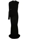 Andreädamo Asymmetric Draped Maxi Dress In Black