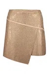 Andreädamo Andreādamo Sequin Knit Skirt In Gold