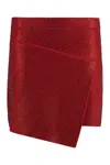 Andreädamo Asymmetrical Crystal-studded Wrap Skirt In Red