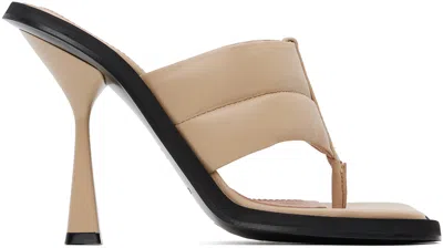 Andreädamo Beige Padded Sandals In Nude