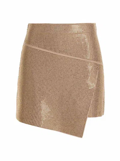 Andreädamo Andreādamo Beige Viscose Long Women's Skirt