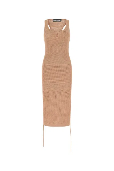 ANDREÄDAMO BISCUIT IN STRETCH MESH DRESS